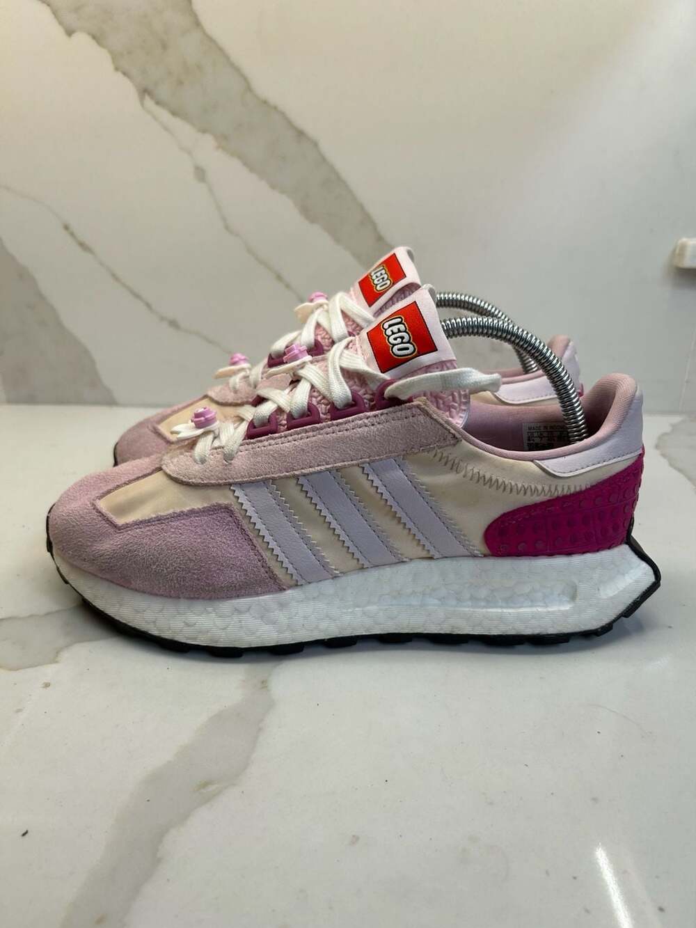 Adidas x LEGO Womens Retropy E5 Frost Pink Sneakers GX7202